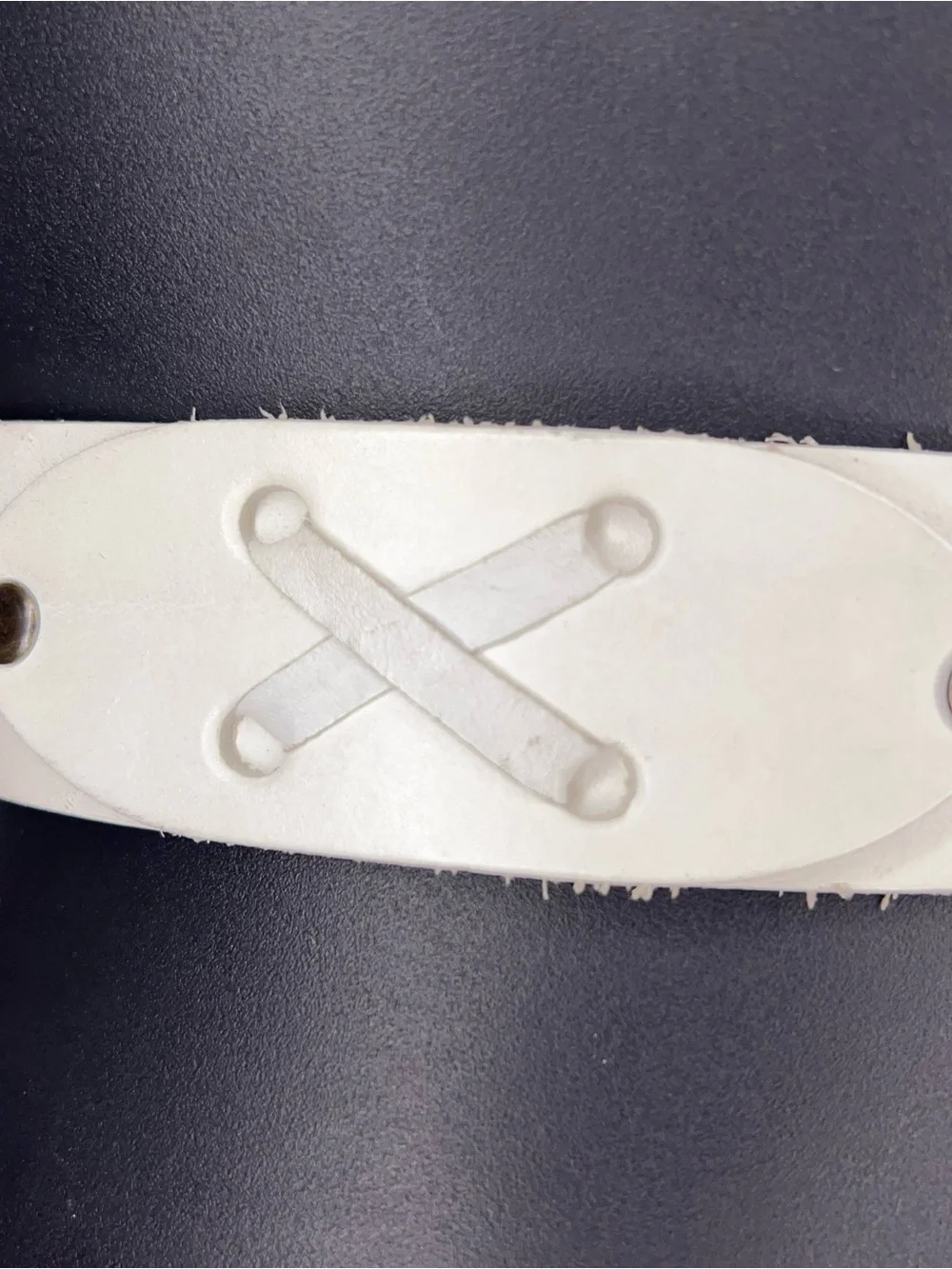 Vintage Small White Leather Belt X Design Western 32 Inch Length Womens Brass